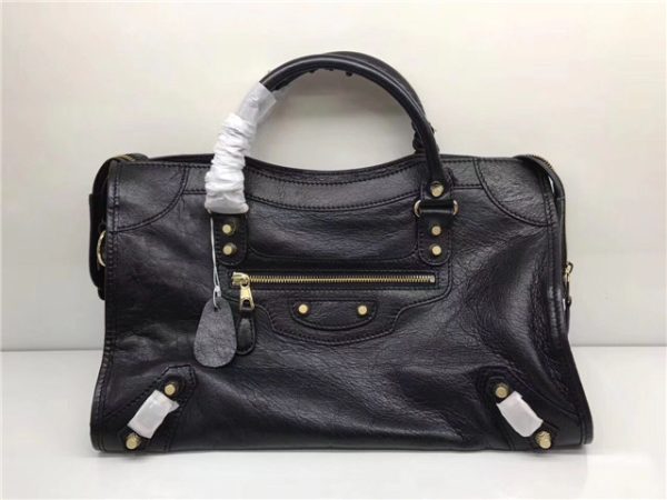 Balenciaga Classic Large Lambskin City Tote Bag 435 Black