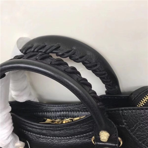 Balenciaga Classic Small Lambskin City Tote Bag 436 Black - Image 6
