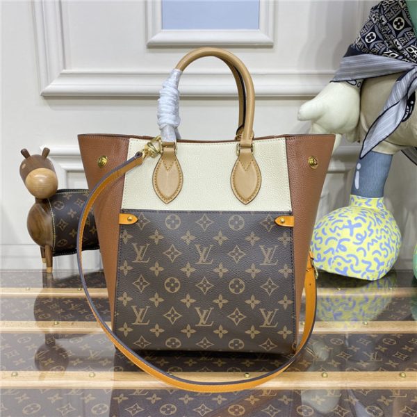 Louis Vuitton Fold Tote MM 2way Shoulder Crossbody Bag - Image 5