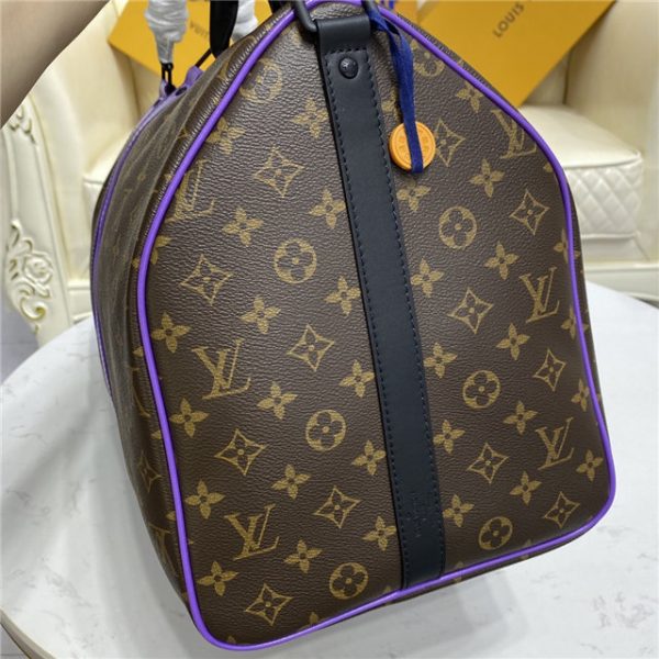 Louis Vuitton Keepall Bandouliere 50 Monogram Macassar Canvas Purple - Image 6