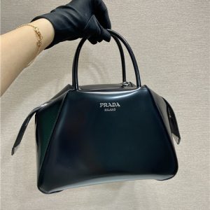 Prada Supernova Small Black Brushed Leather Handbag