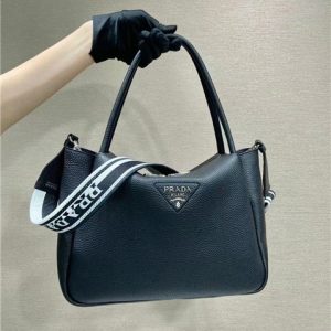 Prada Large Black Leather Handbag 1BC170
