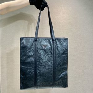 Medium Antiqued Nappa Leather Tote Bag 1BG587 Black-1.jpg