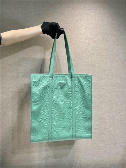 Medium Antiqued Nappa Leather Tote Bag 1BG587 Green-1.jpg