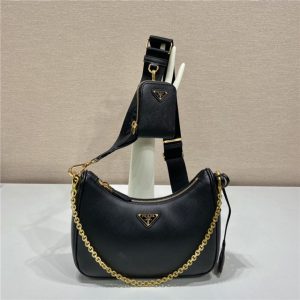 Prada Re-Edition 2005 1BH204 Black Saffiano leatherGold-1.jpg