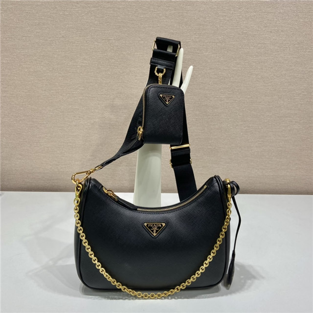 Prada Re-Edition 2005 1BH204 Black Saffiano leatherGold-1.jpg