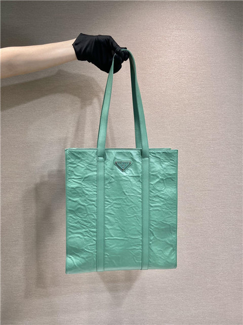 Small Antique Nappa Leather Tote 1BG459 Green-1.jpg