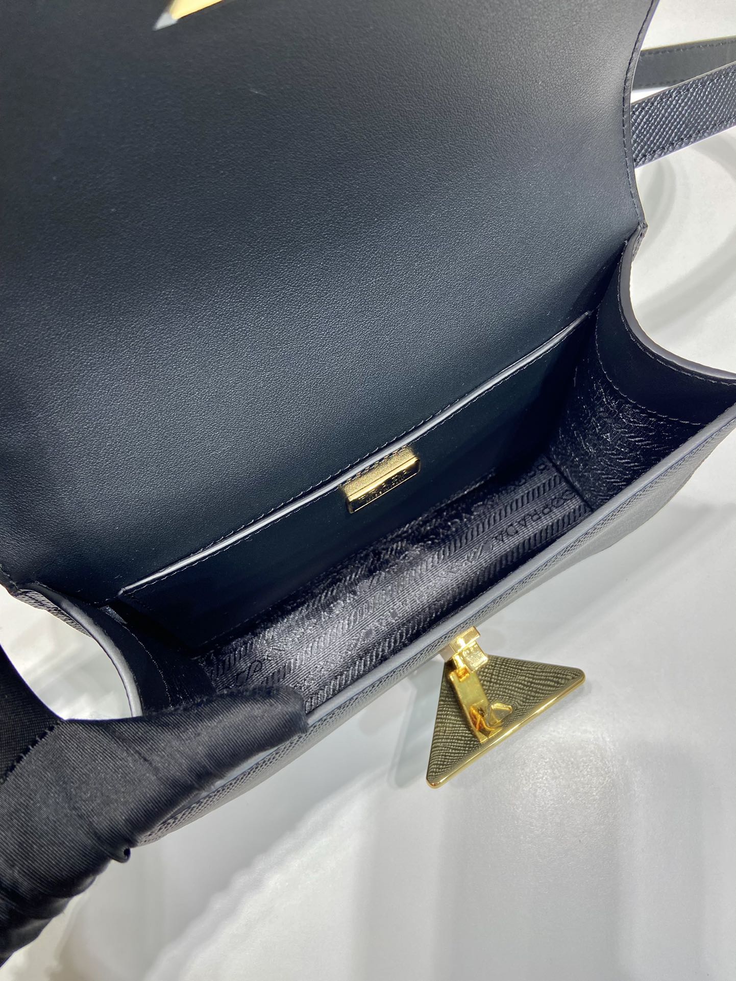 Prada Embleme Saffiano Shoulder Bag 1BD320 Black - Image 4