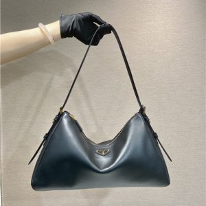 Prada Aimee Large Leather Shoulder Bag 1BC228 Black-1.jpg