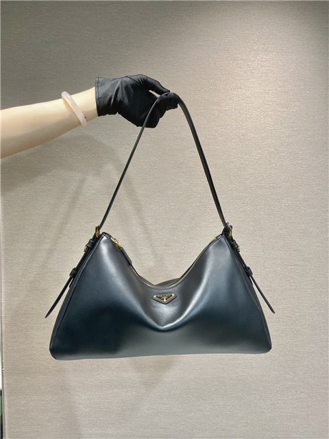 Prada Aimee Large Leather Shoulder Bag 1BC228 Black-1.jpg