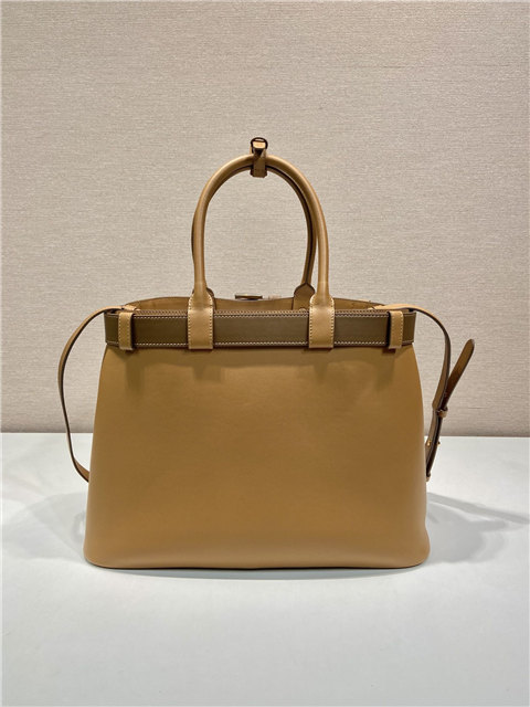 Prada Buckle Large Leather Handbag With Belt 1BA416 Caramel-4.jpg