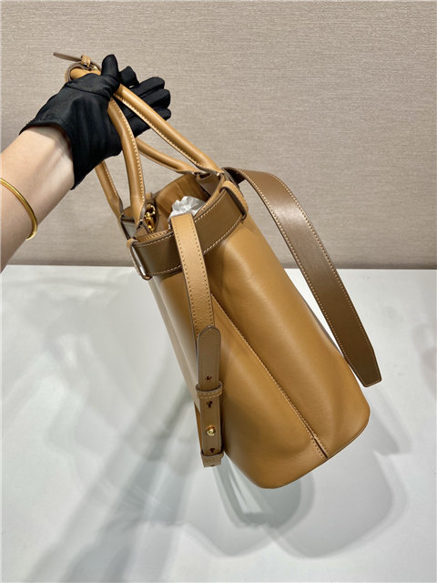 Prada Buckle Large Leather Handbag With Belt 1BA416 Caramel-5.jpg