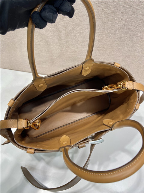 Prada Buckle Large Leather Handbag With Belt 1BA416 Caramel-8.jpg
