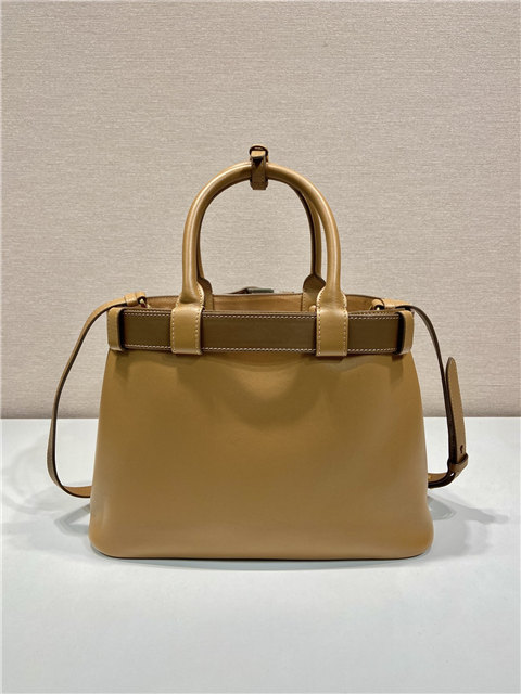 Prada Buckle Medium Leather Handbag With Belt 1BA434 Caramel-4.jpg
