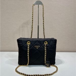 Prada Re-Edition 1995 Chaine Medium Re-Nylon Tote Bag 1BG529 Black-1.jpg