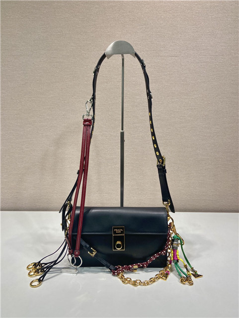 Prada Soft Sound Small Leather Shoulder Bag 1BD379 Black-2.jpg