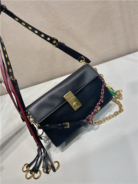 Prada Soft Sound Small Leather Shoulder Bag 1BD379 Black-5.jpg