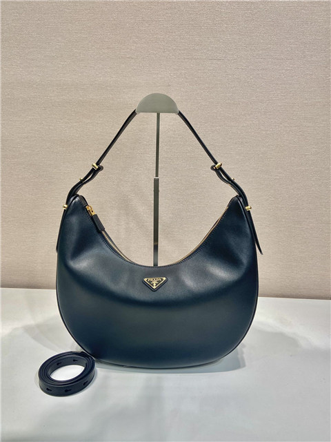 Arque Large Leather Shoulder Bag 1BC212 Black-1.jpg