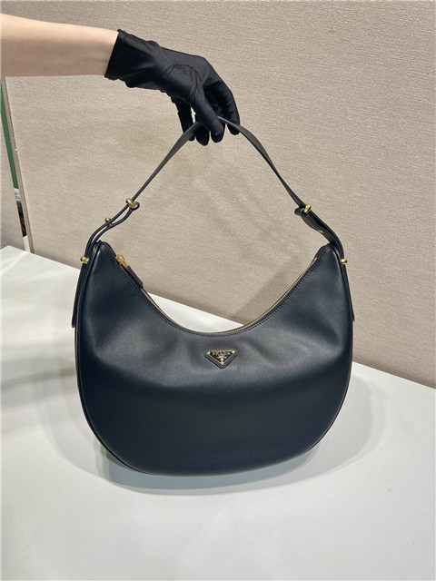Arque Large Leather Shoulder Bag 1BC212 Black-2.jpg