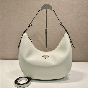Arque Large Leather Shoulder Bag 1BC212 White-1.jpg