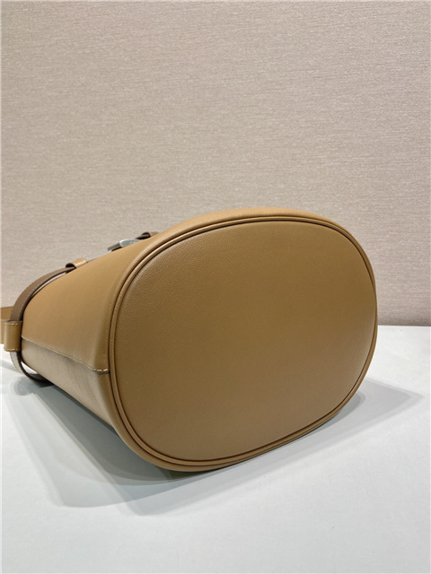Prada Buckle Leather Bucket Bag With Belt 1BE085 Caramel-9.jpg