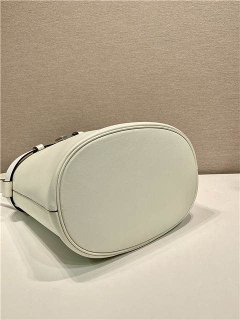 Prada Buckle Leather Bucket Bag With Belt 1BE085 White-9.jpg