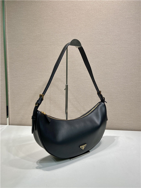 Prada Demi-Lune Large Leather Shoulder Bag 1BC255 Black-3.jpg