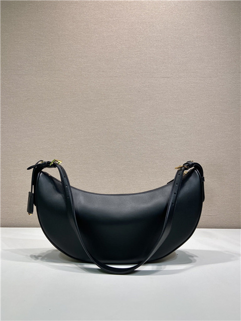 Prada Demi-Lune Large Leather Shoulder Bag 1BC255 Black-6.jpg