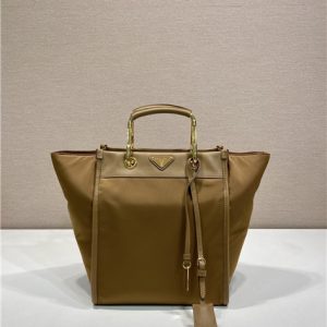 Re-Nylon Medium Tote Bag 1BG578 Brandy-1.jpg