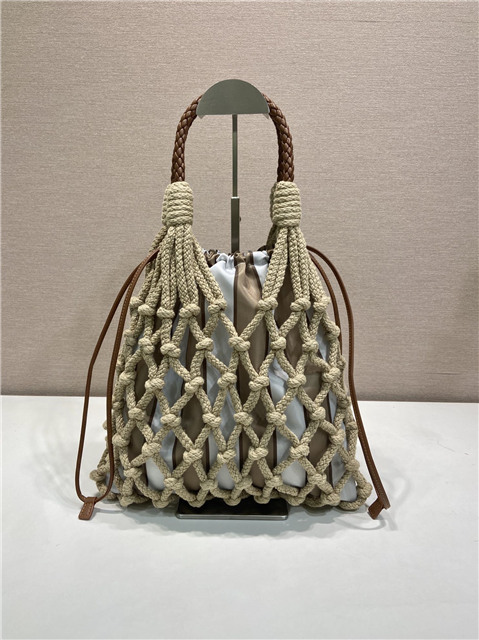 Prada Noue Medium Cotton Macrame Bag 1BC111 Beige-3.jpg