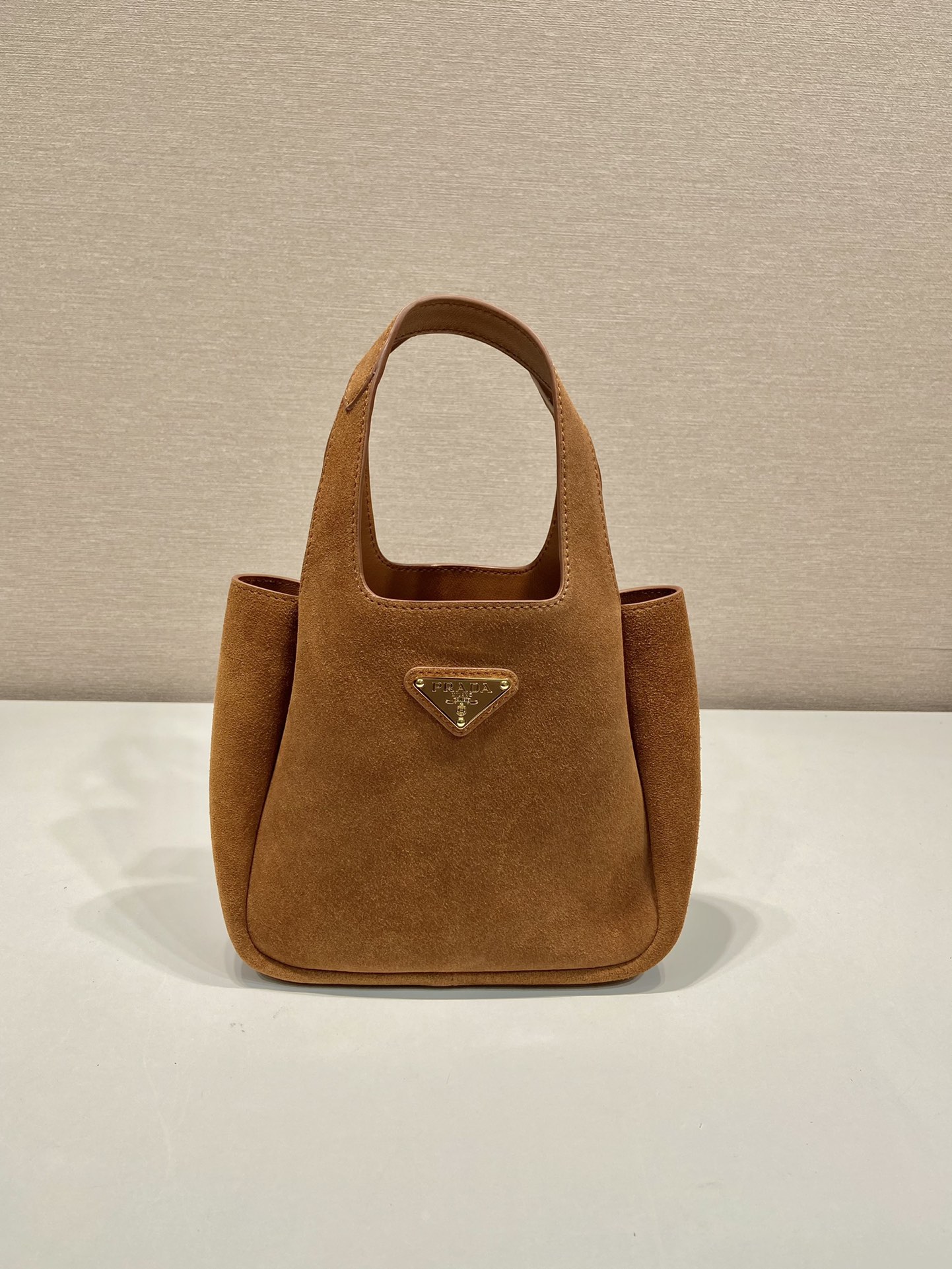 Prada Mini leather handbag Brown Suede