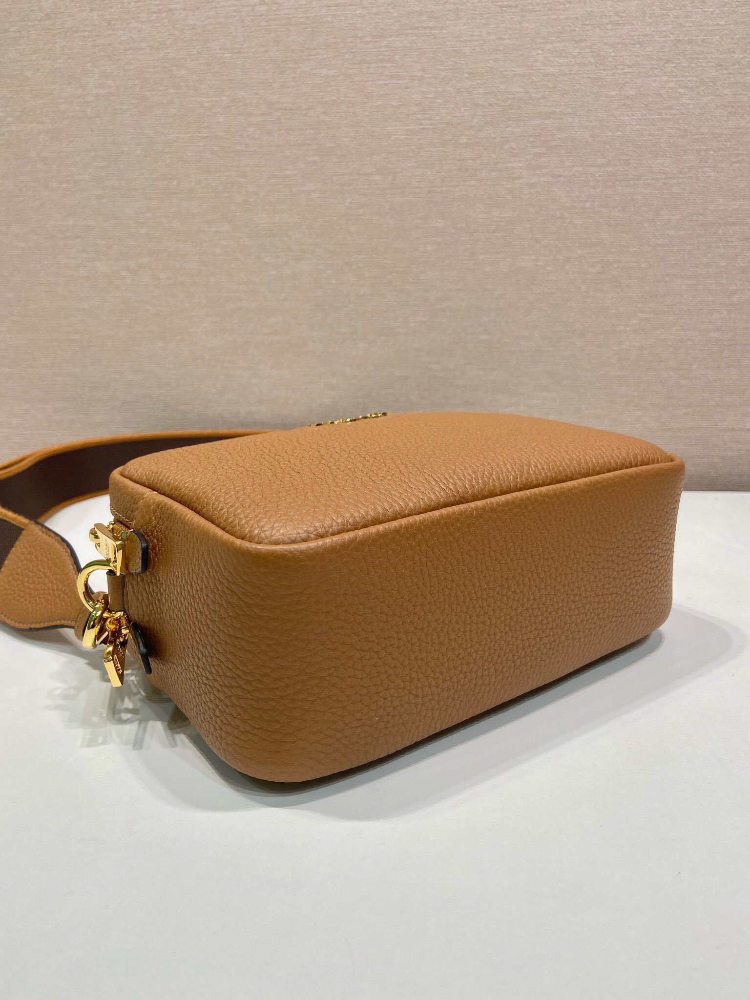 Prada Small Leather Shoulder Bag 1BH082 TAN - Image 7
