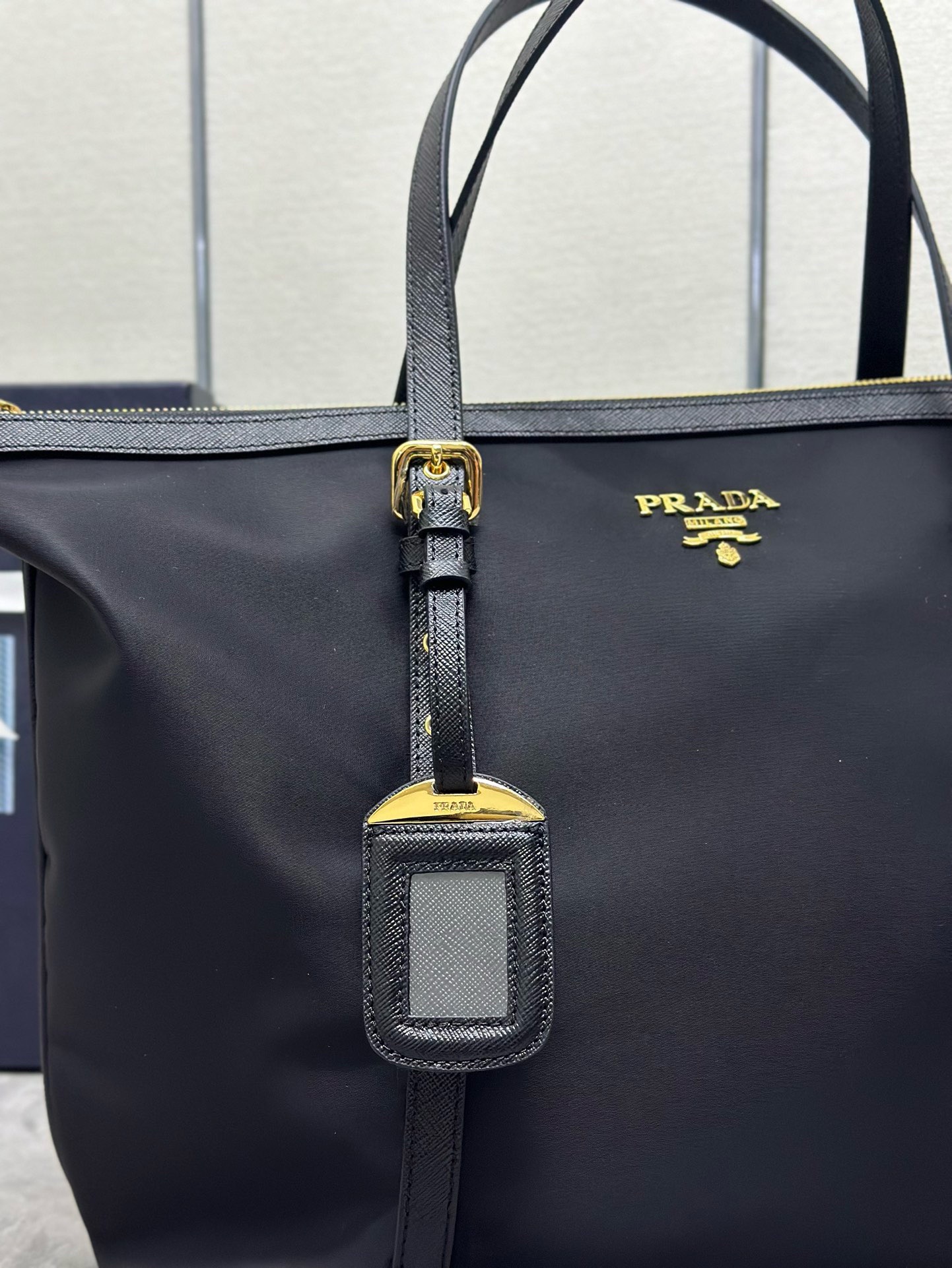 Prada Black Tessuto Nylon and Saffiano Leather Tote Bag BR4253 - Image 7