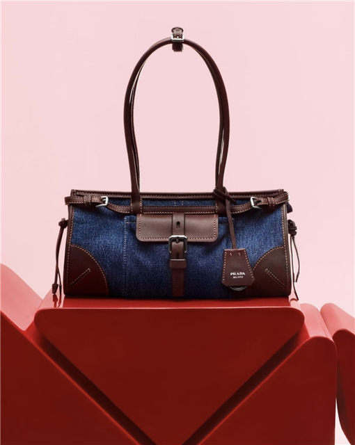 Prada Bonnie Medium Blue Denim - 1BA426 - Image 11