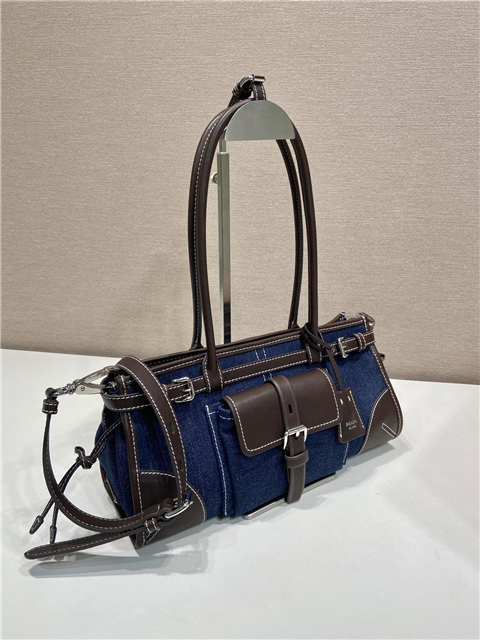 Prada Bonnie Medium Blue Denim - 1BA426 - Image 3