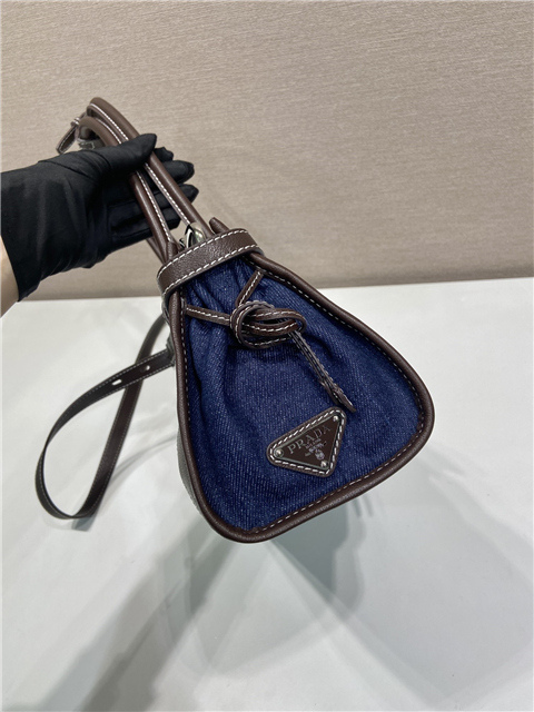 Prada Bonnie Medium Blue Denim - 1BA426 - Image 5