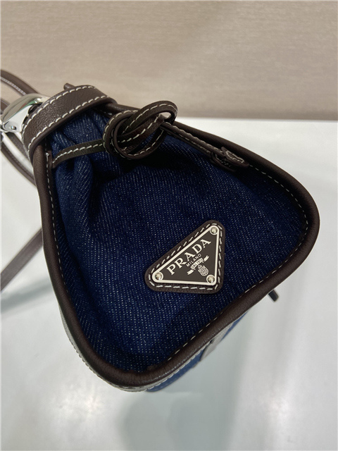 Prada Bonnie Medium Blue Denim - 1BA426 - Image 8