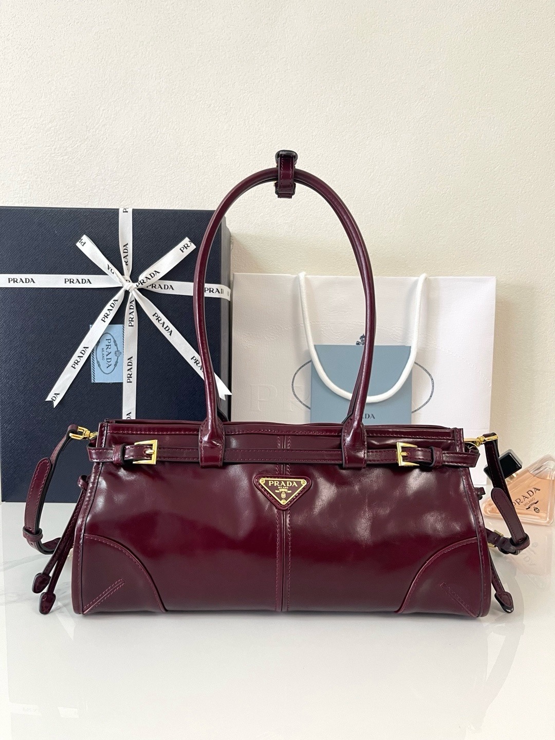 Prada Bonnie Medium 1BA426 Burgubdy