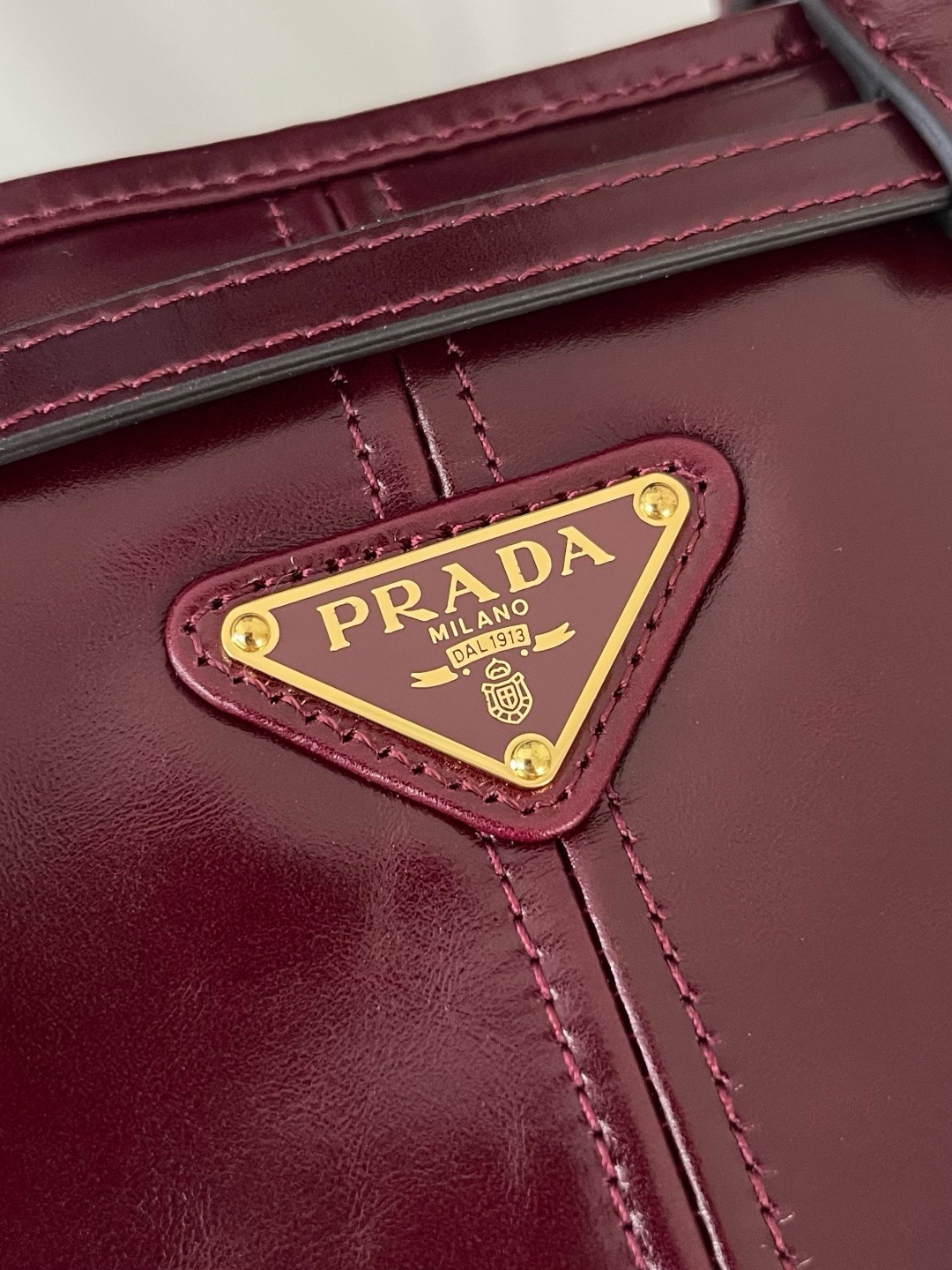 Prada Bonnie Medium 1BA426 Burgundy - Image 9
