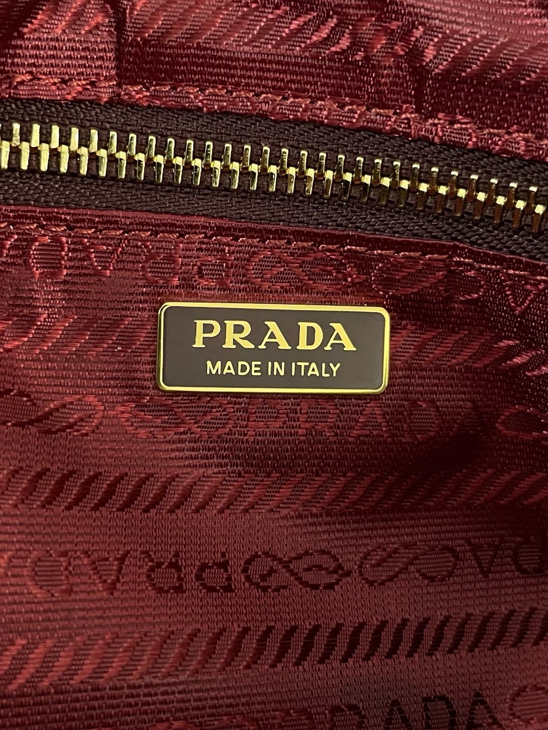 Prada Bonnie Medium 1BA426 Burgundy - Image 10