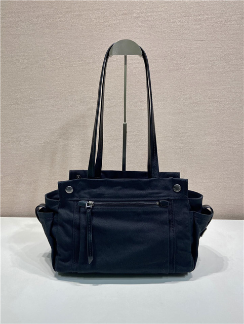Prada Route Medium Tote Bag 1BG645 Black Canvas-4.jpg