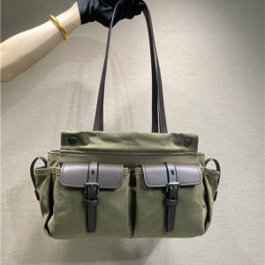 Prada Route Medium Tote Bag 1BG645 Forest Green Canvas-1.jpg