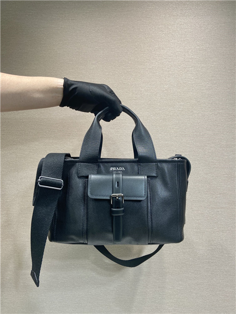 Prada Route Medium Tote Bag 1BG660 Black Leather-1.jpg