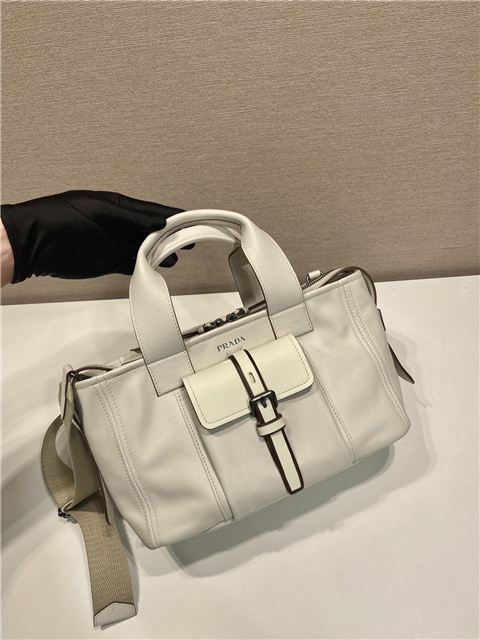 Prada Route Medium Tote Bag 1BG660 White Leather-7.jpg