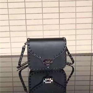 Valentino Rockstud Cross Body Bag Black/Ruthenium