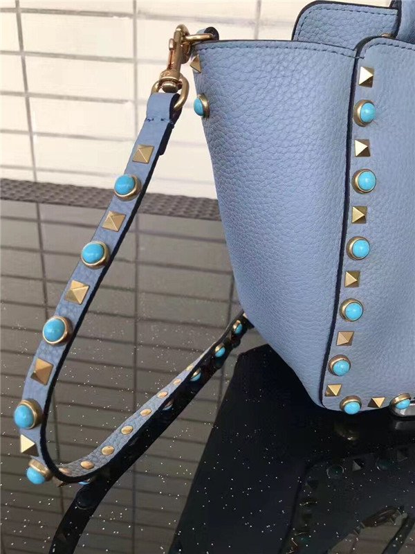 Valentino Rockstud Rolling Blue With Turquoise Stone