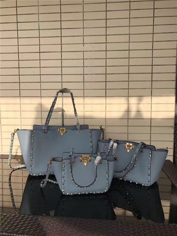 Valentino Rockstud Rolling Blue With Turquoise Stone