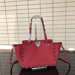Valentino Rockstud Rolling Red with Black stones