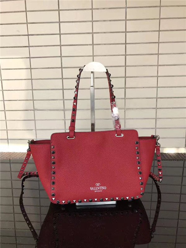 Valentino Rockstud Rolling Red with Black stones