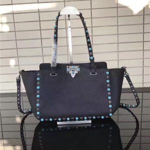 Valentino Rockstud Rolling Black with turquoise stones